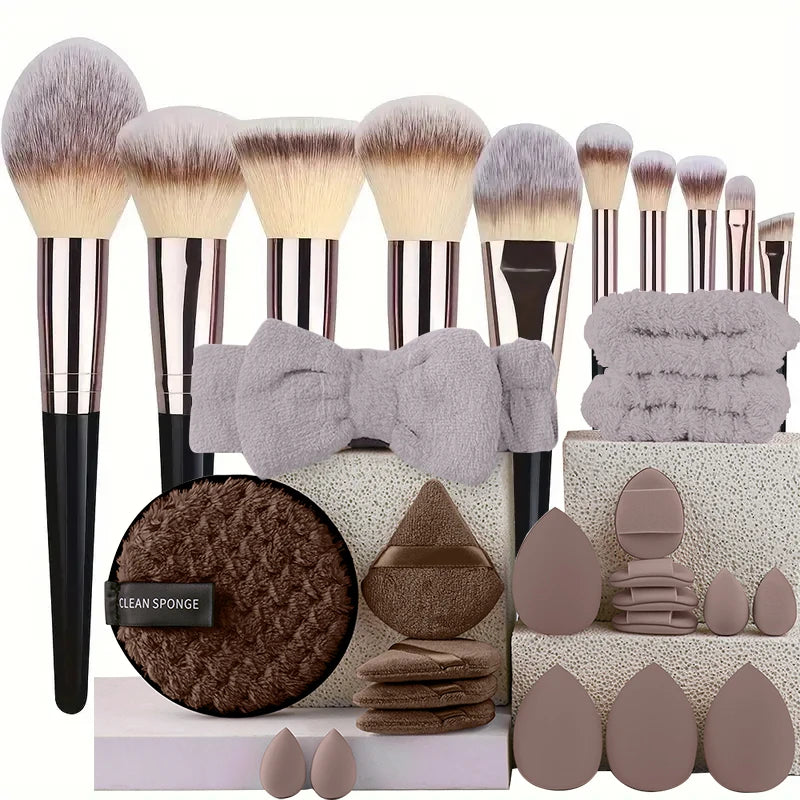 Professional Makeup Brush Set (3-10 Pcs) – Soft Fluffy Brushes for Eyeshadow, Foundation, Blush & Concealer