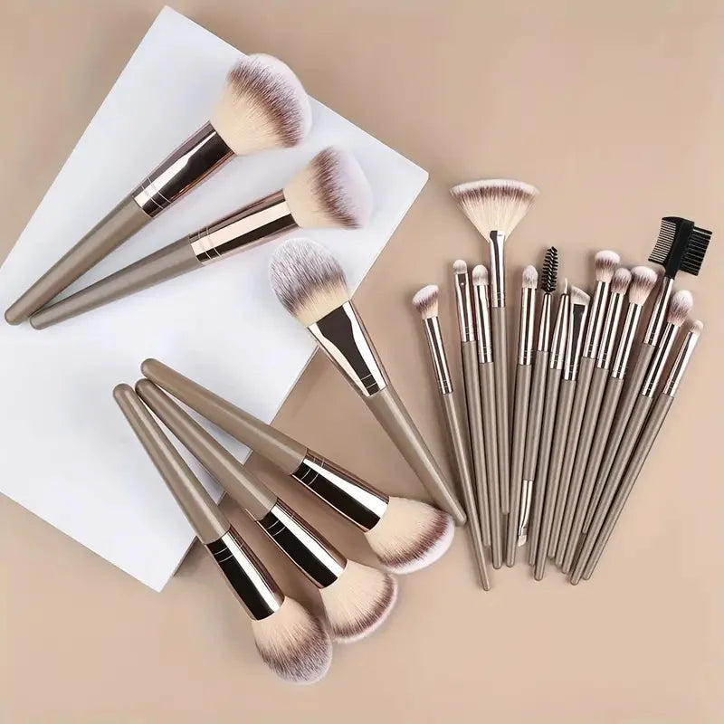 Premium Makeup Brush Set (3-20 Pcs) – Soft Fluffy Brushes for Foundation, Eyeshadow, Blush & Kabuki