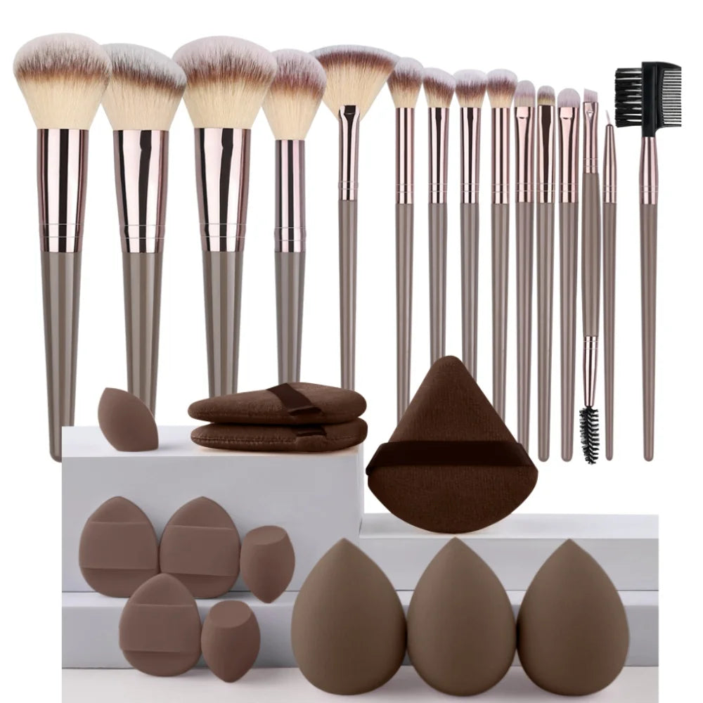 Premium Makeup Brush Set (3-20 Pcs) – Soft Fluffy Brushes for Foundation, Eyeshadow, Blush & Kabuki