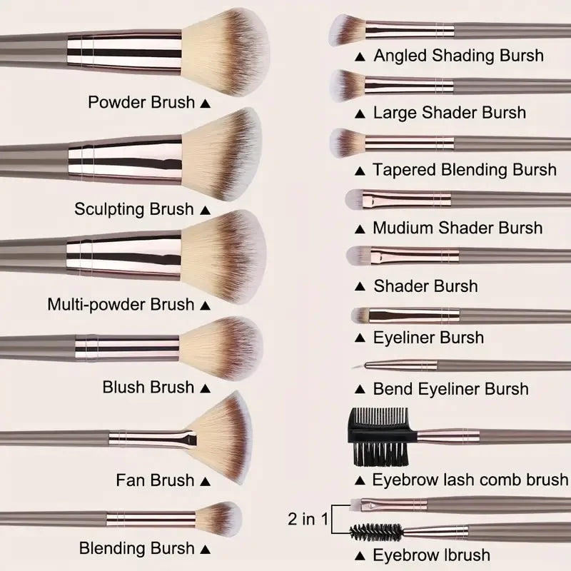 Premium Makeup Brush Set (3-20 Pcs) – Soft Fluffy Brushes for Foundation, Eyeshadow, Blush & Kabuki
