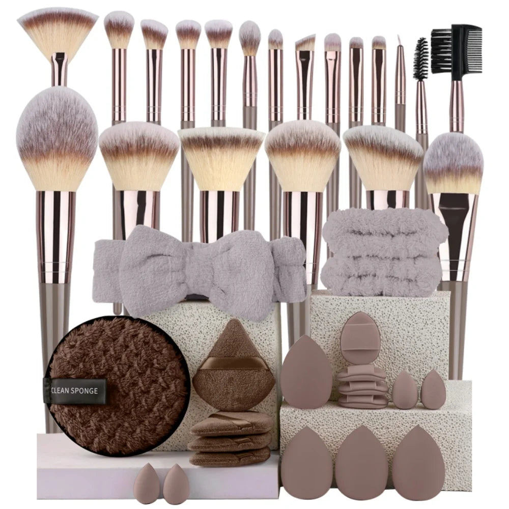 Premium Makeup Brush Set (3-20 Pcs) – Soft Fluffy Brushes for Foundation, Eyeshadow, Blush & Kabuki