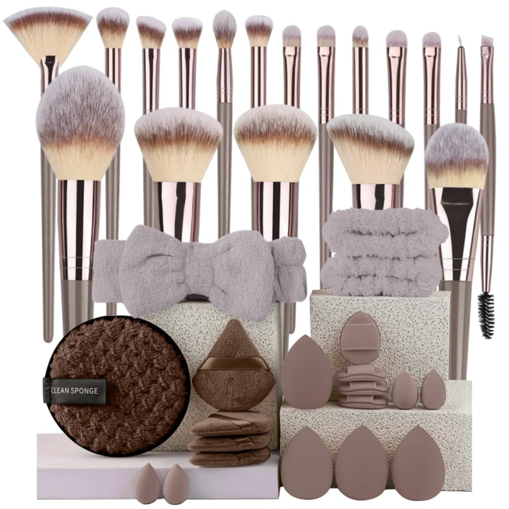 Premium Makeup Brush Set (3-20 Pcs) – Soft Fluffy Brushes for Foundation, Eyeshadow, Blush & Kabuki