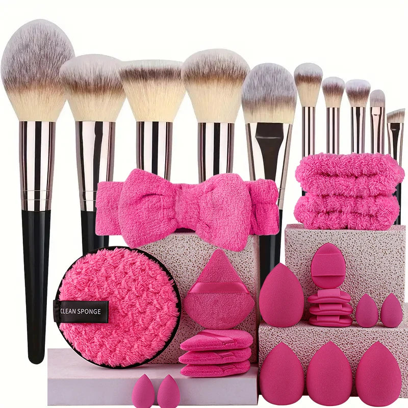 Professional Makeup Brush Set (3-10 Pcs) – Soft Fluffy Brushes for Eyeshadow, Foundation, Blush & Concealer