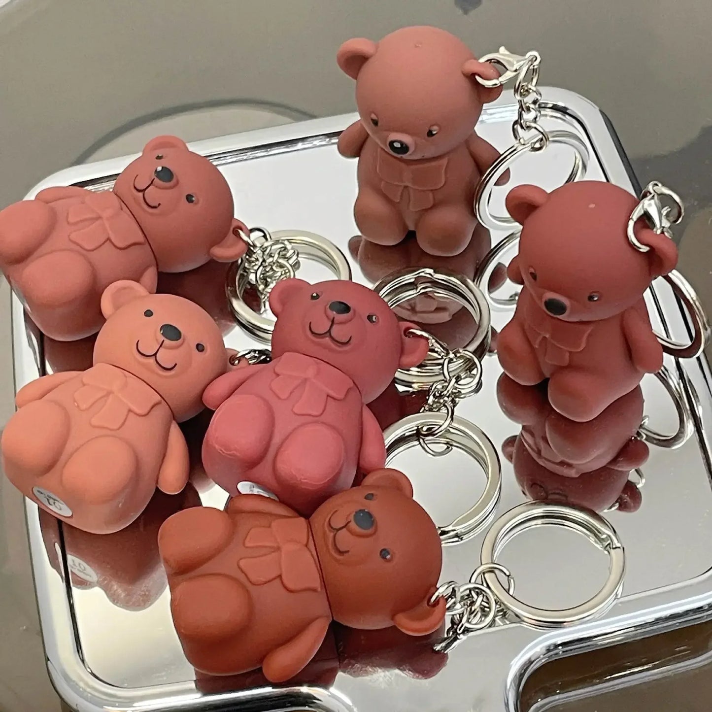 Cute Bear Keychain Matte Lip Mud – Velvet Lip Glaze, Long-Lasting Lip Tint for Women