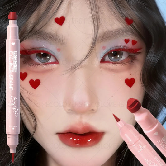 Double-Ended Eyeliner with Star, Heart & Moon Stamp – Waterproof, Beginner-Friendly