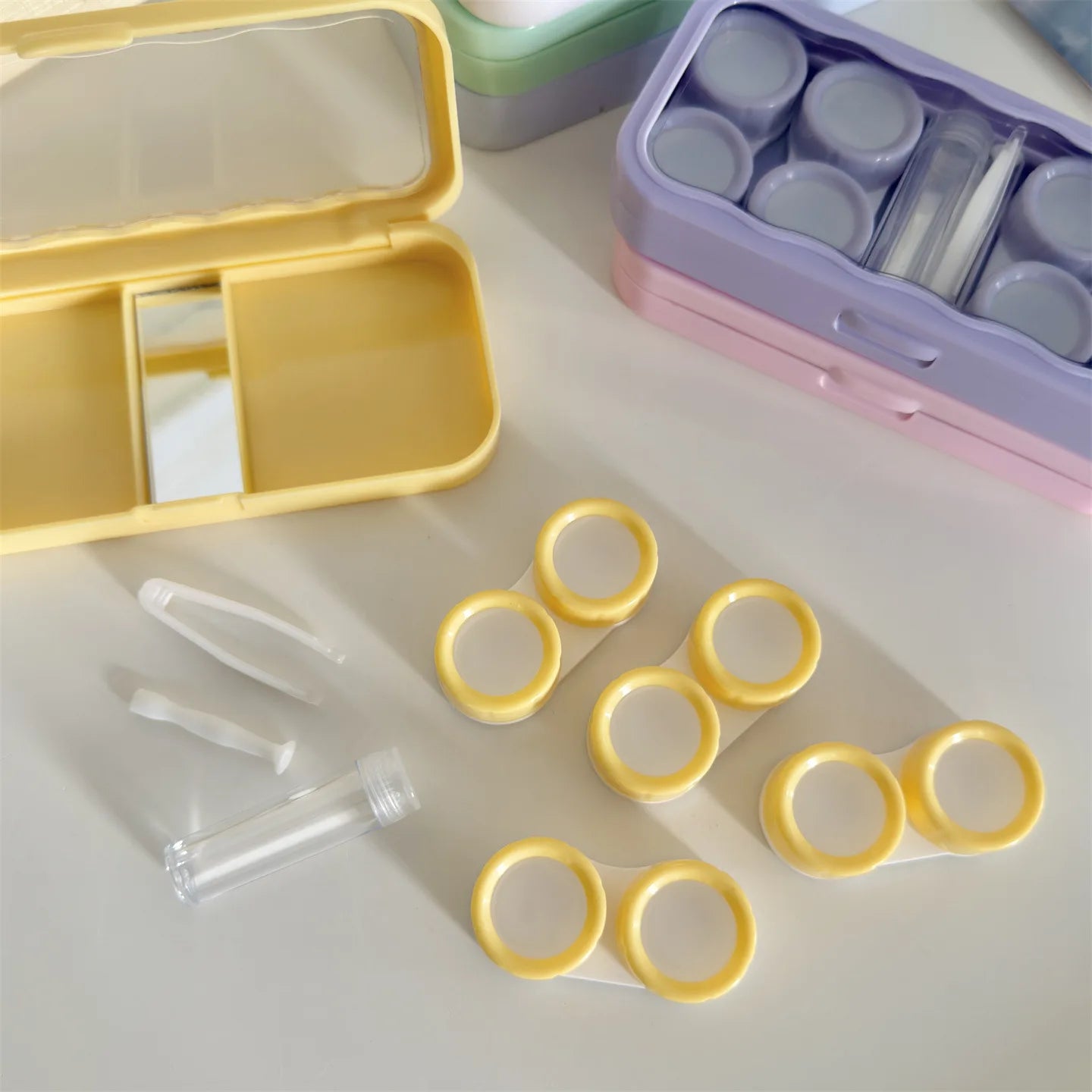 Large-Capacity Contact Lens Storage Case – Retro Morandi Colors