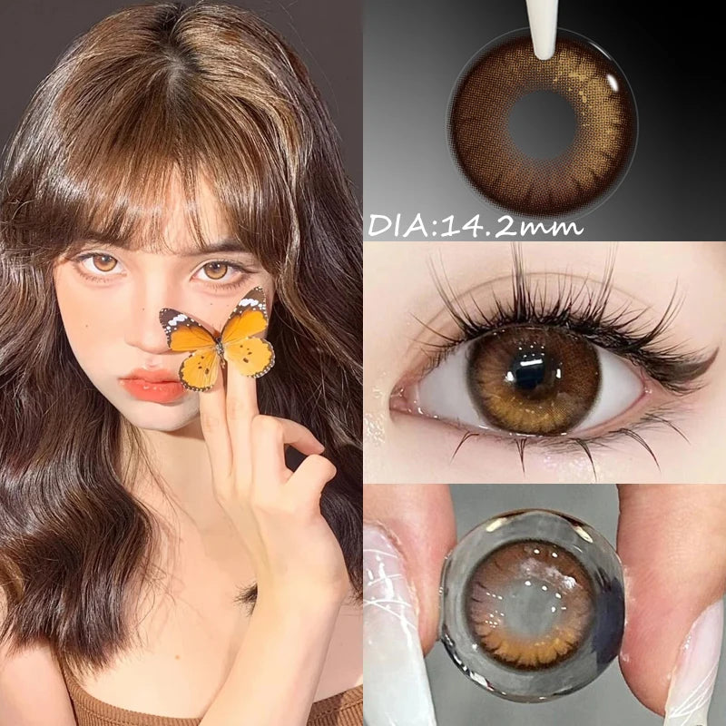 KSSEYE Korean Color Contact Lenses with Prescription – Soft Yearly Lenses, 0.00 to -8.00