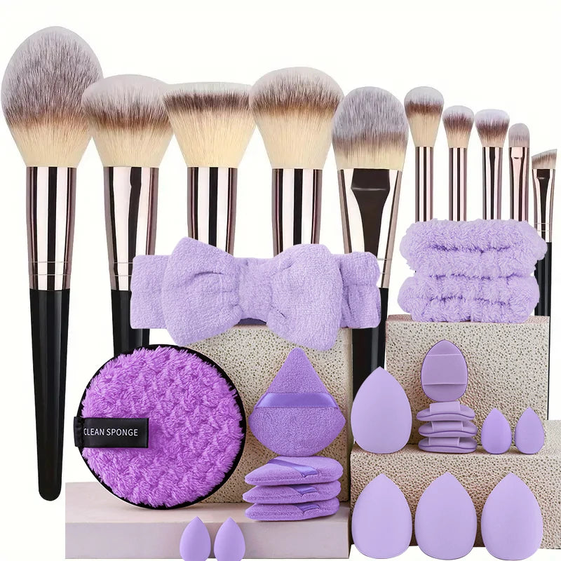 Professional Makeup Brush Set (3-10 Pcs) – Soft Fluffy Brushes for Eyeshadow, Foundation, Blush & Concealer