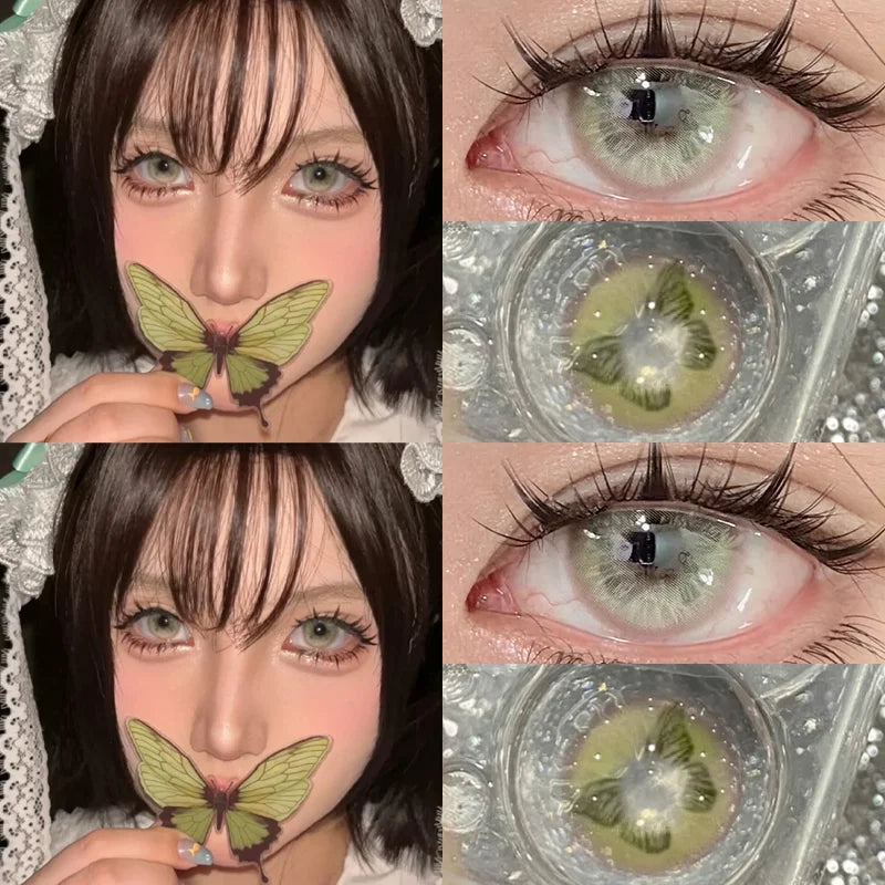 Mill Creek Korean Colored Contact Lenses – Butterfly Series, Natural Fashion Lenses with Myopia Option