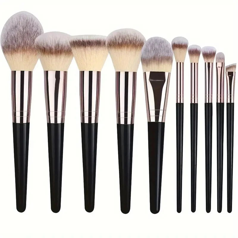 Professional Makeup Brush Set (3-10 Pcs) – Soft Fluffy Brushes for Eyeshadow, Foundation, Blush & Concealer