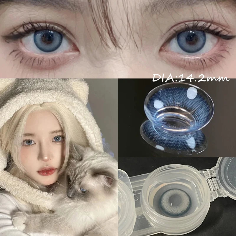 KSSEYE Korean Color Contact Lenses with Prescription – Soft Yearly Lenses, 0.00 to -8.00