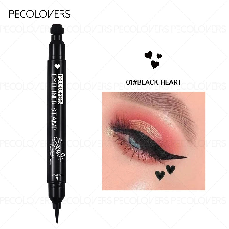 Double-Ended Eyeliner with Star, Heart & Moon Stamp – Waterproof, Beginner-Friendly