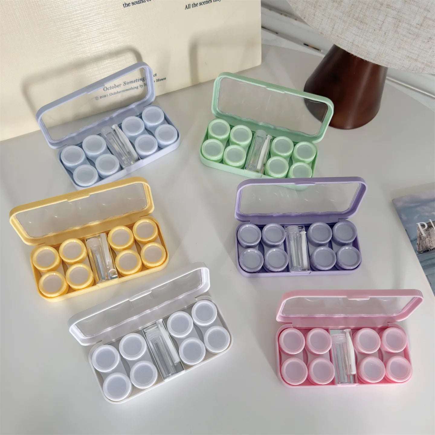 Large-Capacity Contact Lens Storage Case – Retro Morandi Colors