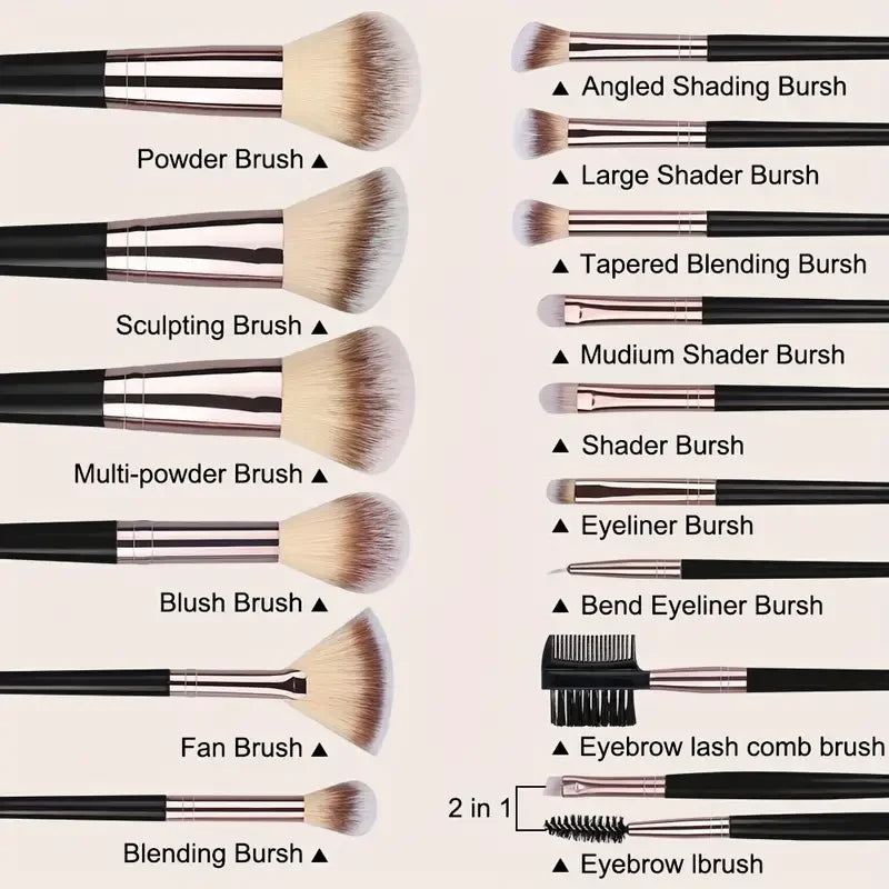 Professional Makeup Brush Set (3-10 Pcs) – Soft Fluffy Brushes for Eyeshadow, Foundation, Blush & Concealer